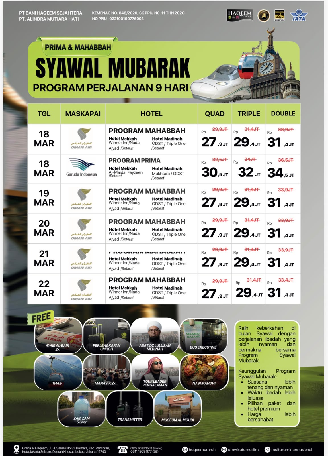 Flyer Haqeem Group Syawal Mubarak: 18–22 Maret 2027